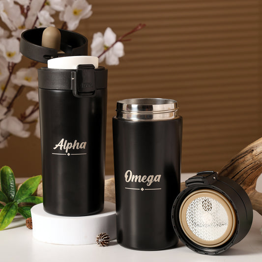 Alpha Omega Tumblers Set of 2 – Premium Insulated Stainless Steel Drinkware | Perfect Gift for Couples (Copy)
