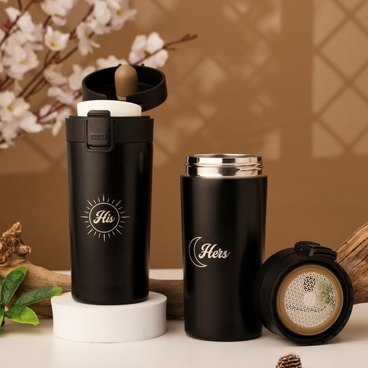 His & Hers Couple Tumblers Set of 2 – Premium Insulated Stainless Steel Drinkware | Perfect Gift for Couples