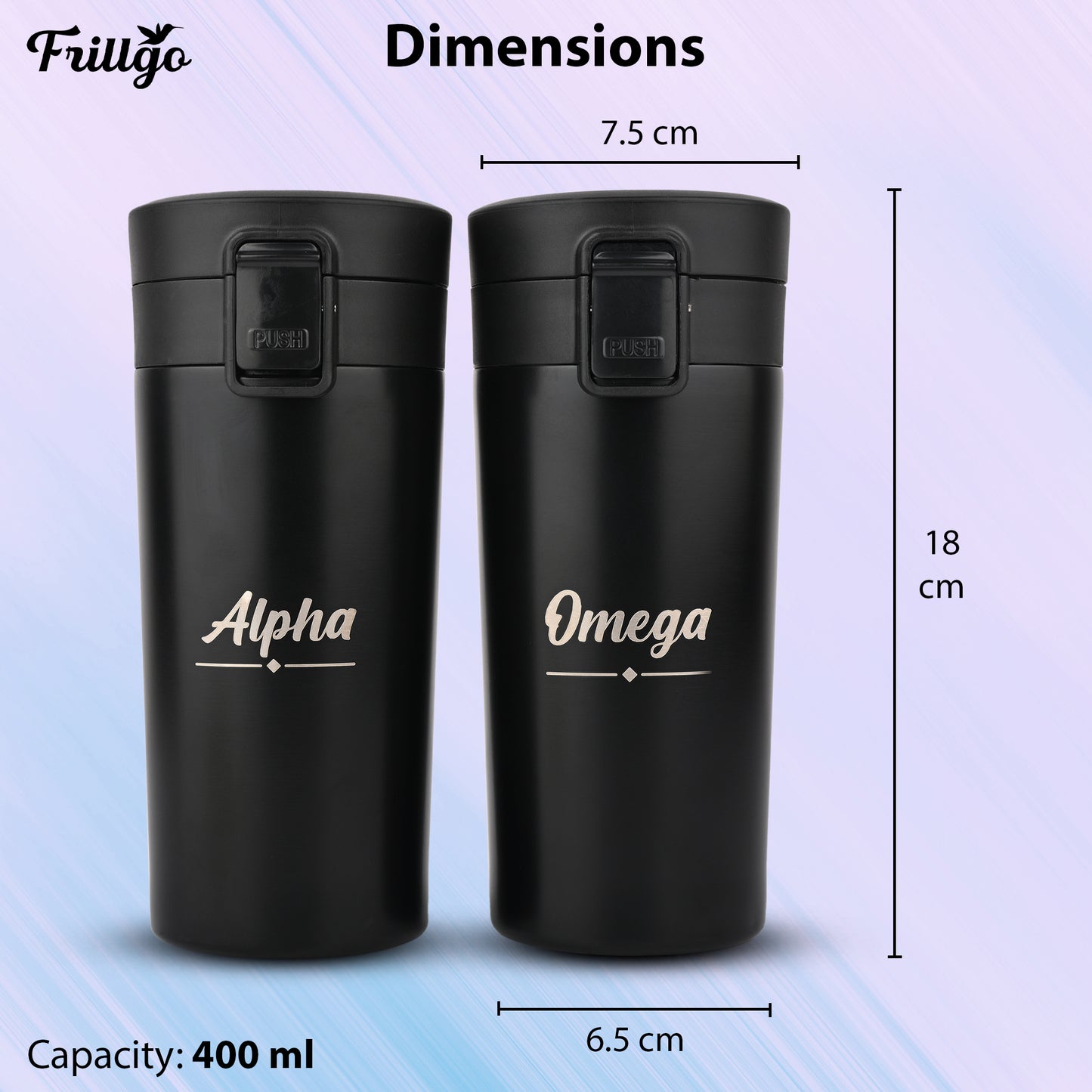 Alpha Omega Tumblers Set of 2 – Premium Insulated Stainless Steel Drinkware | Perfect Gift for Couples (Copy)