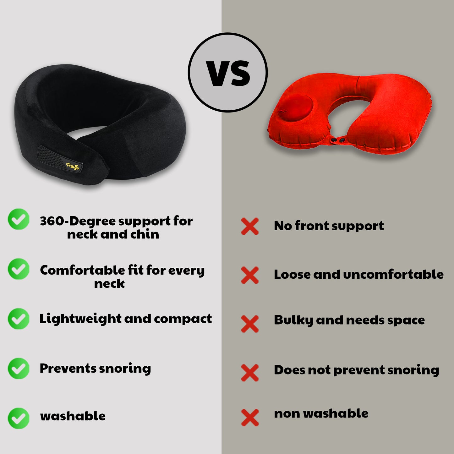 Travel Neck Pillow Black | Midnight Voyage