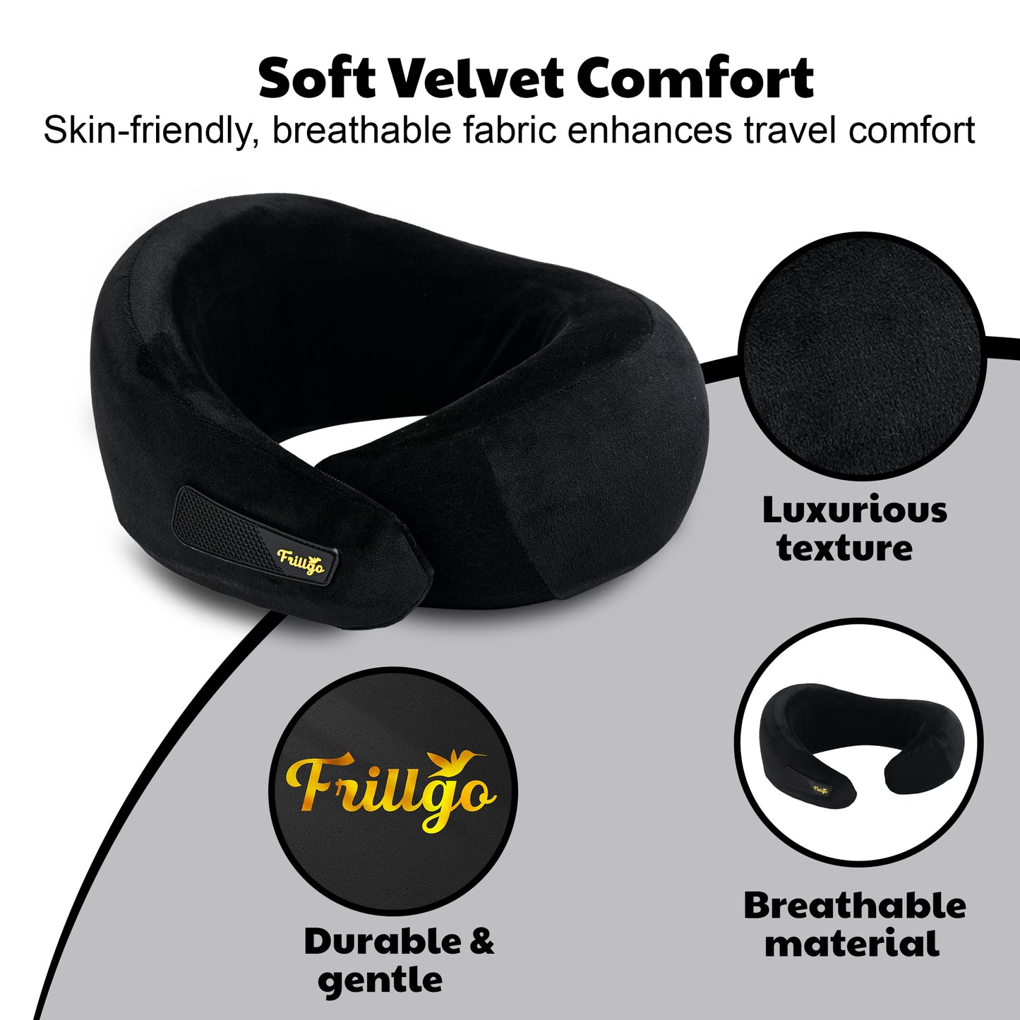 Travel Neck Pillow Black | Midnight Voyage