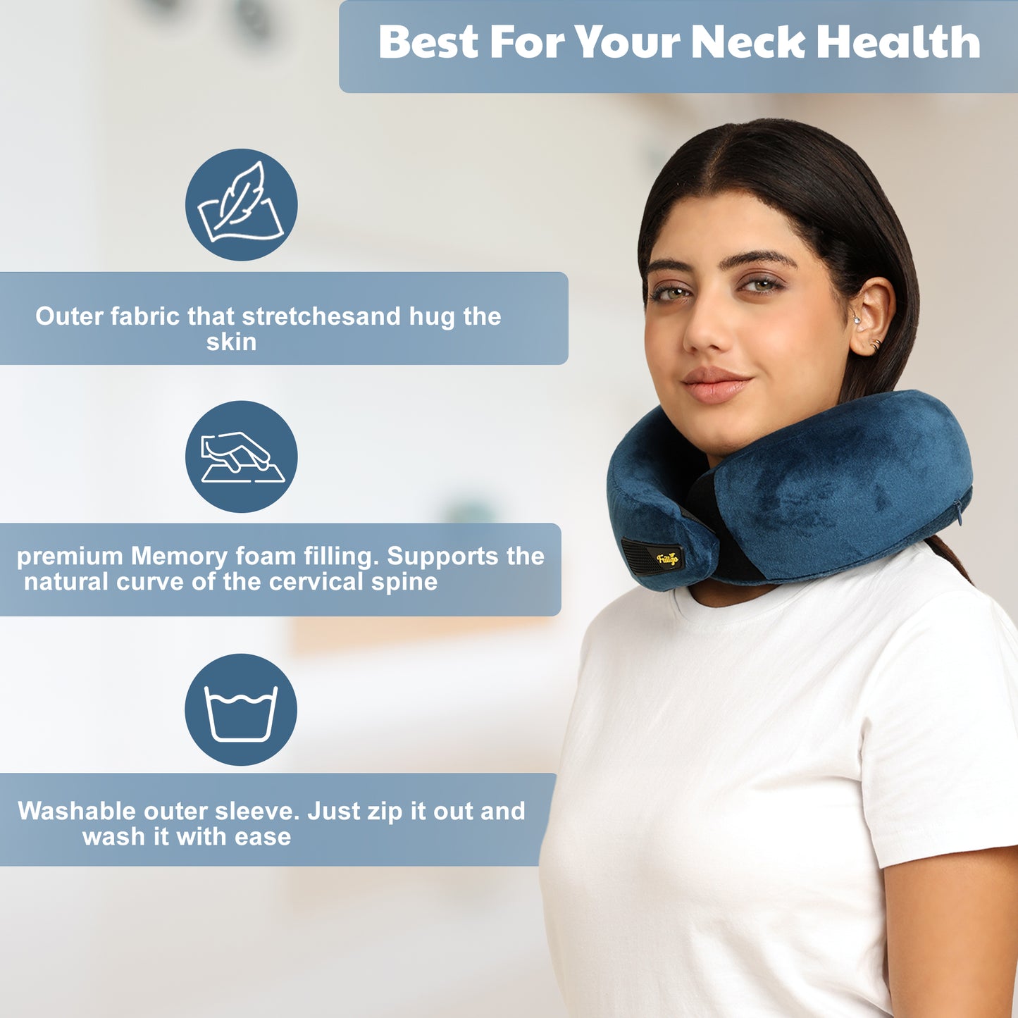 Travel Neck Pillow Blue | Ocean Drift