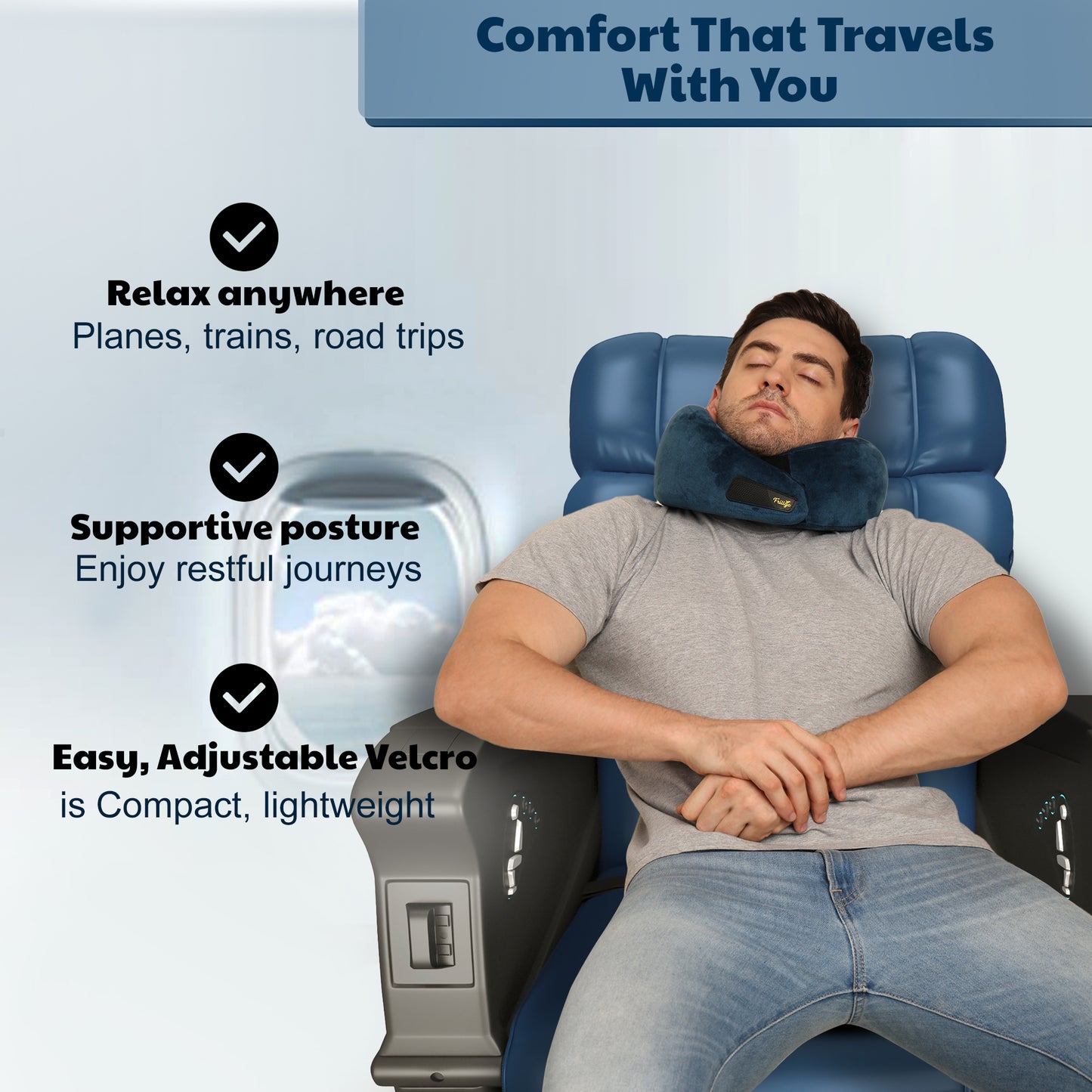 Travel Neck Pillow Blue | Ocean Drift