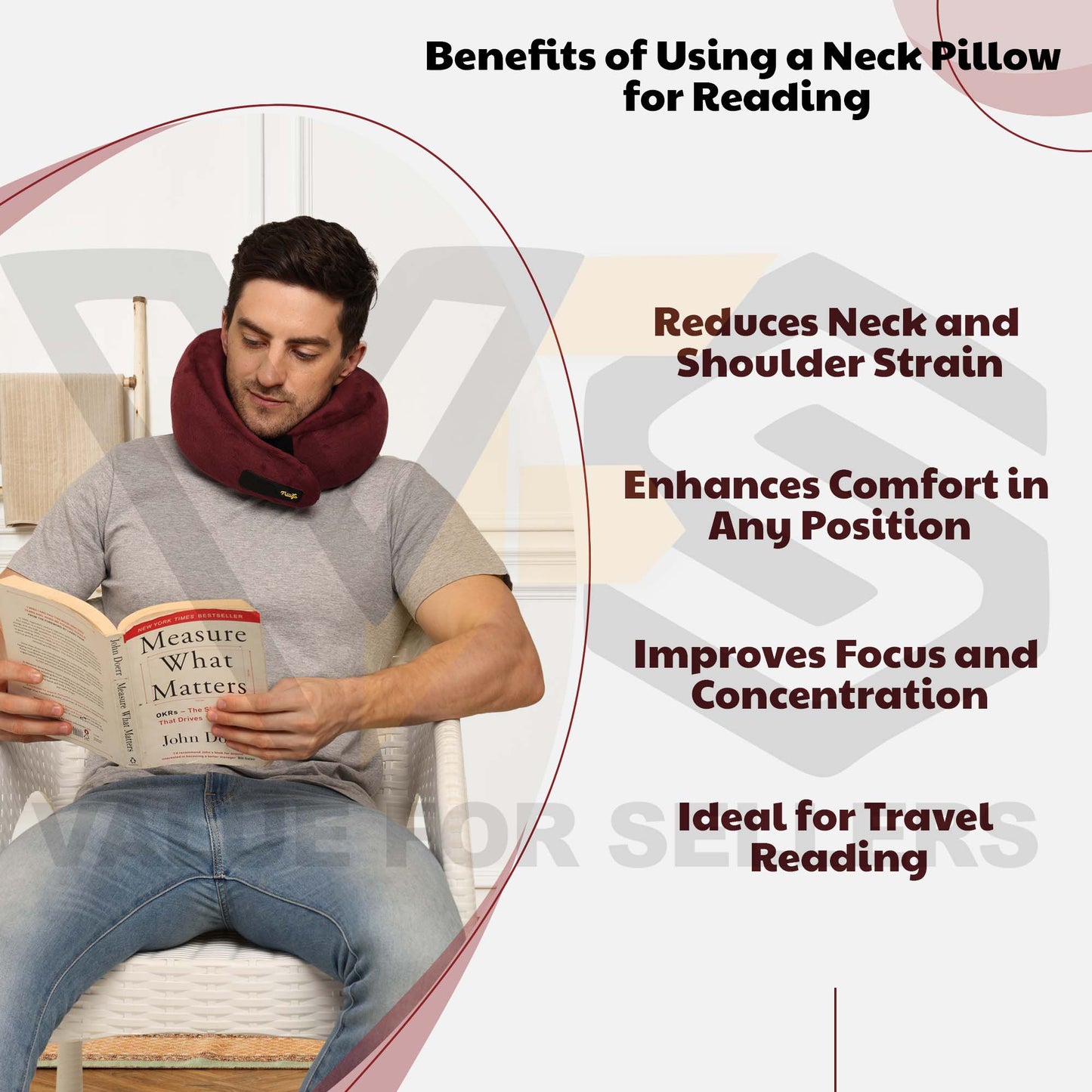 Travel Neck Pillow Wine | Deep Cranberry