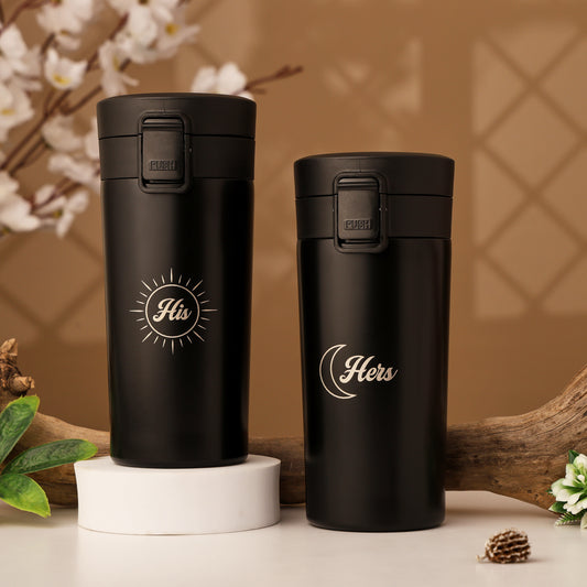 His & Hers Couple Tumblers Set of 2 – Premium Insulated Stainless Steel Drinkware | Perfect Gift for Couples