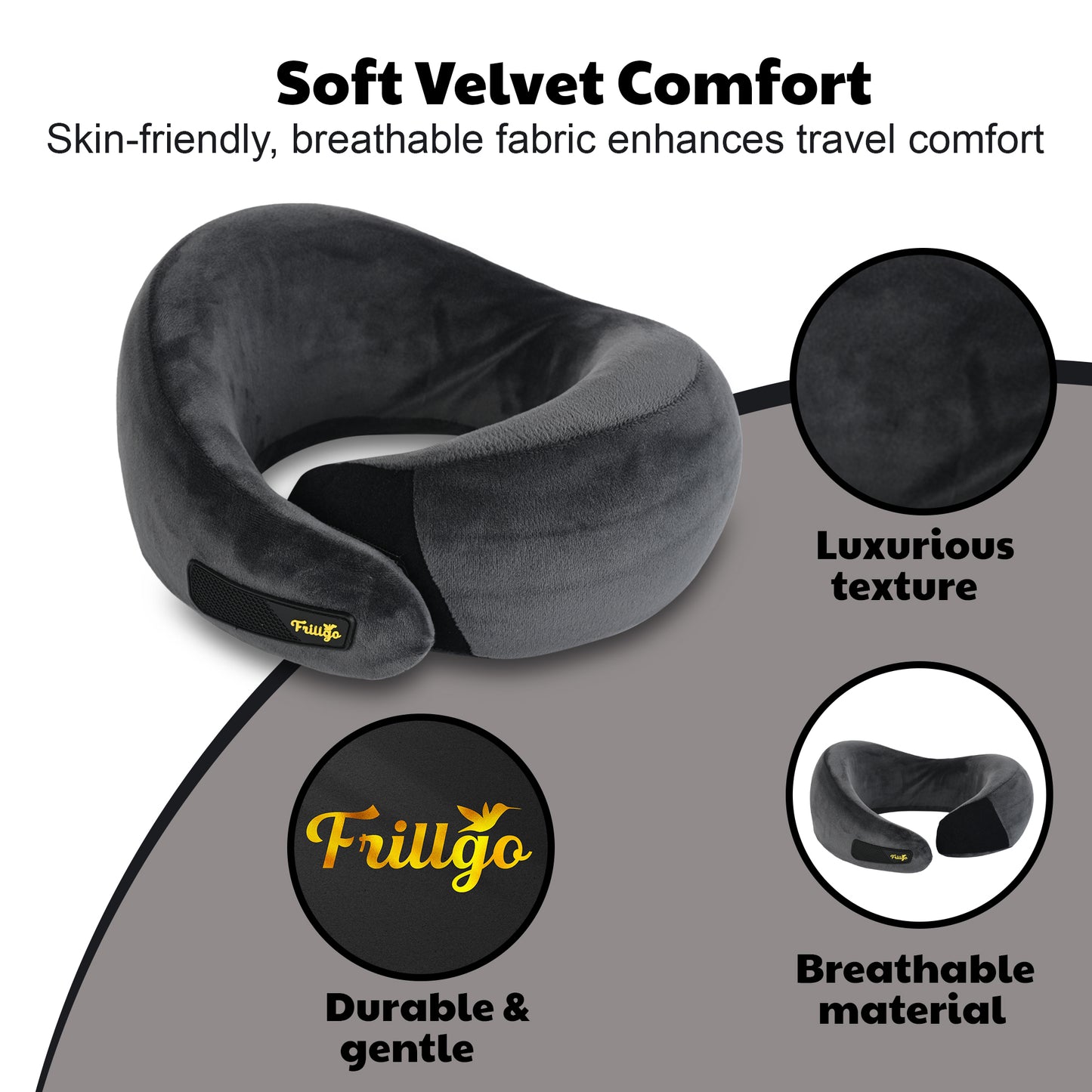 Travel Neck Pillow Grey | Cloud Mist