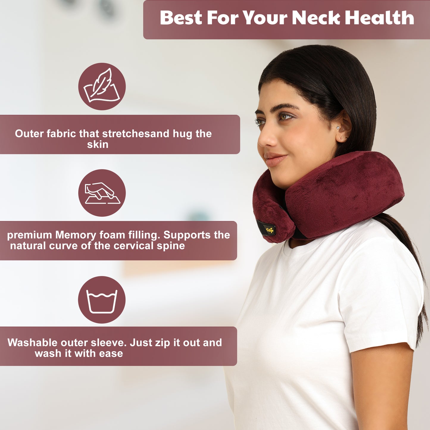 Travel Neck Pillow Wine | Deep Cranberry